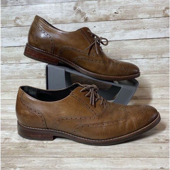 J & M 1850 Shoes Mens 10.5 Brown Leather Wingtip Oxford Laced Brazil main image 8